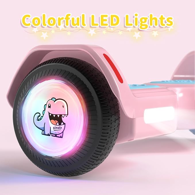 6.5" Bluetooth Scooter, LED Lights & APP & Music Speaker, Long Battery Life, Gifts for Kids & Adults & Girls & Boys, for All Ages