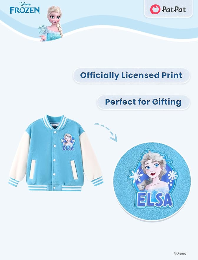 Disney Minnie Mickey Stitch Princess Frozen Elsa Marvel Jacket Lightweight Coat Button up Color Block Sweatshirt 2-14 Years