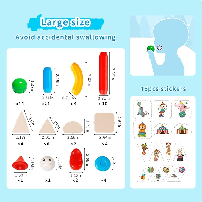 TOKBLOK Magnetic Blocks for 3 Years Old Girls Boys Magnetic Building Sticks Preschool Educational Learning STEM Toys Toddler Montessori Magnet Toys Kids Gift - 76Pcs Starter Set