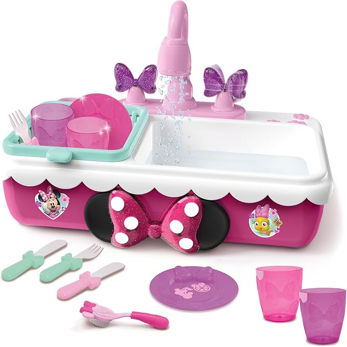 Minnie's Happy Helpers Magic Sink Set, Pretend Play Working Sink, Kids Toys for Ages 3 Up by Just Play