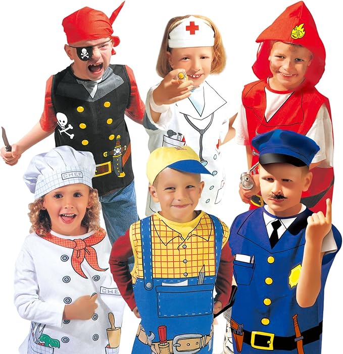Dress Up Trunk for Kids, Pretend Dress Up Collection with Accessories, Halloween Dressup for Role Play