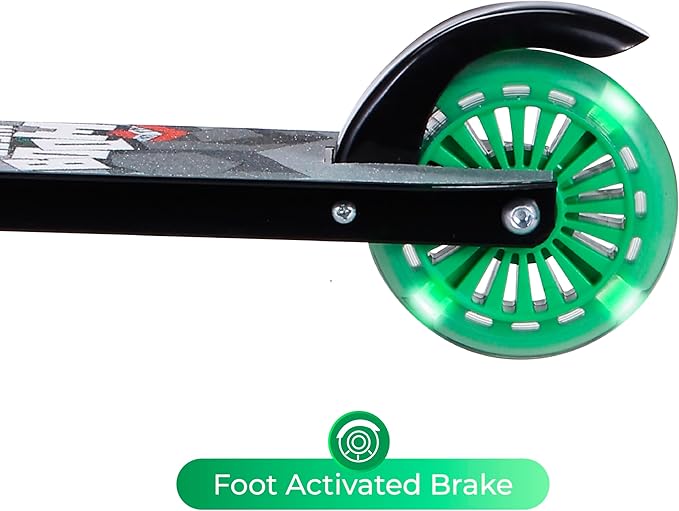 2 Wheel Kick Scooter with Light Up Wheels – Foldable, Non-Slip Deck, Comfortable & Smooth Ride