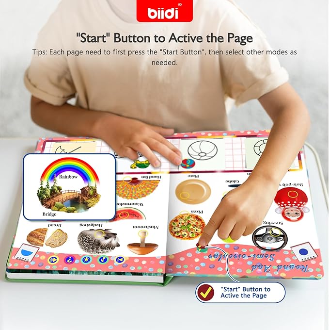 Interactive Talking Activity Book,English Word Sound Book for Kid Age 3+ Year Old,Sensory Autism Toy,Educational Learning Travel Toys for Boys Girls Gift,with Drawing Zone,4 Color Pens,600+Sound