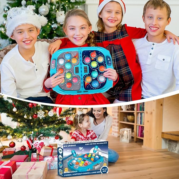 Whack Game Mole for Toddlers, Toys for 3-12 Year Old Boys and Girls, Pounding Game for Kids,Gifts for 3 4 5 6+ Year Old Boys, Interactive Educational Toy with Sound and Light,PK Mode with 2 Hammers