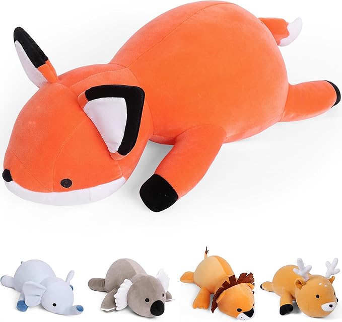 24 inches Fox Weighted Stuffed Animals 4.2 lbs, Weighted Stuffed Animal 4.2 Pound, Weight Plush Fox Plushies Toy Gifts for Kids and Adults