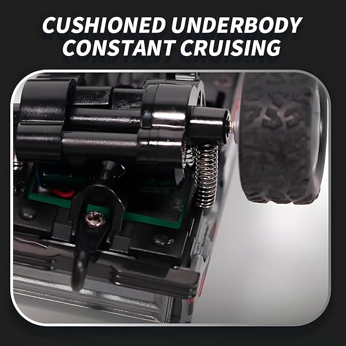 Mini Rc Truck, Mini RC Monster Truck, 1:64 Scale Monster Truck Remote Control Car with Lights, 2.4Ghz Remote Control, Mini Alloy Monster Truck Rc with Trailer, Speed/Steering Adjustable(6Pcs)