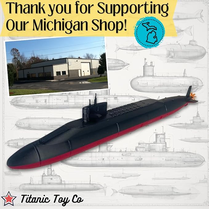 12-Inch Lafayette-Class Submarine Model – Detailed Replica of The Iconic Ballistic Missile Submarine – Nautical Enthusiasts and Military Collectors Titanic Toy, Titanic Model