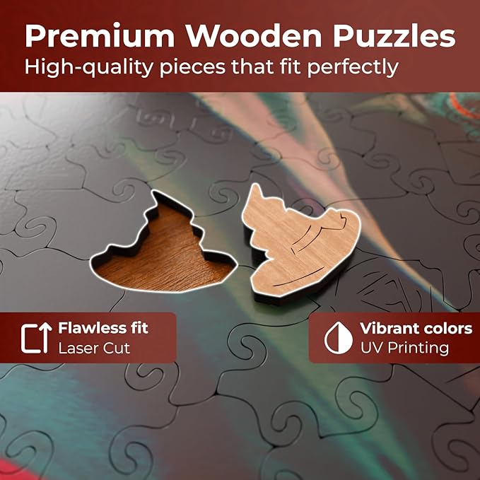 CRAFTHUB Harry Potter Puzzle - The Wizarding Friends - A3 Size - Wooden Jigsaw Puzzles for Adults - 134 Unique Shaped Pieces - Officially Licensed Merchandise - 10.9" x 13.3"