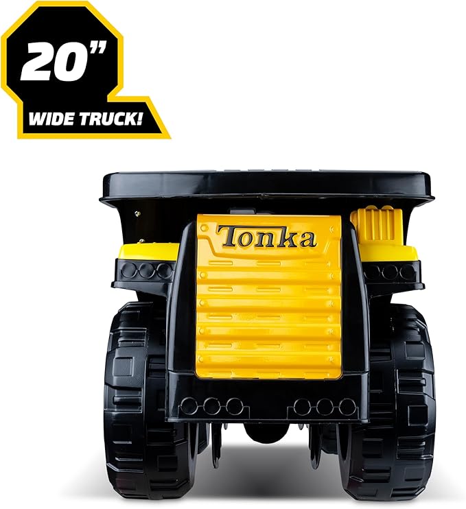 Tonka Steel Classics Toughest Mighty Dump Truck - Made with Steel & Sturdy Plastic, Large Yellow Toy Construction Truck, Boys and Girls, Kids, Toddlers, Ages 3+