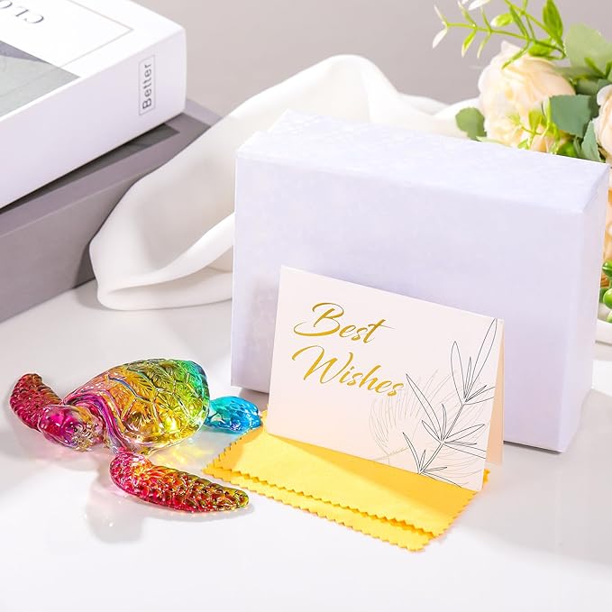 Movdyka Crystal Sea Turtle Decor Gifts for Women, Sea Turtles Statue Blown Art Glass Animals Sculpture Collection Figurine Home Decor, Paperweight Birthday Present for Best Frien