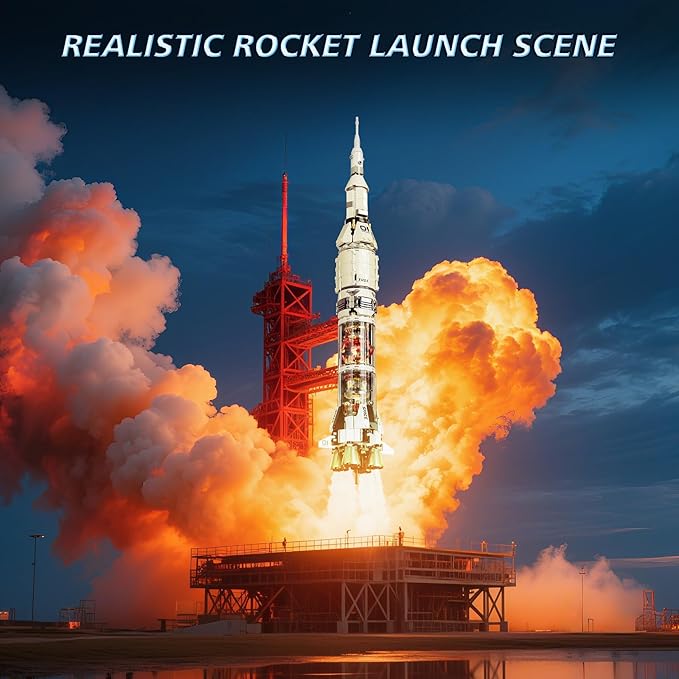 Model Rocket Building Kits for Kids 8-14, STEM Space Ship Rocket Building Toys with LED, 1201 Pcs Spaceship Space Shuttle Collectible Display Model Building Sets Best Gifts for Boys Girls Adults