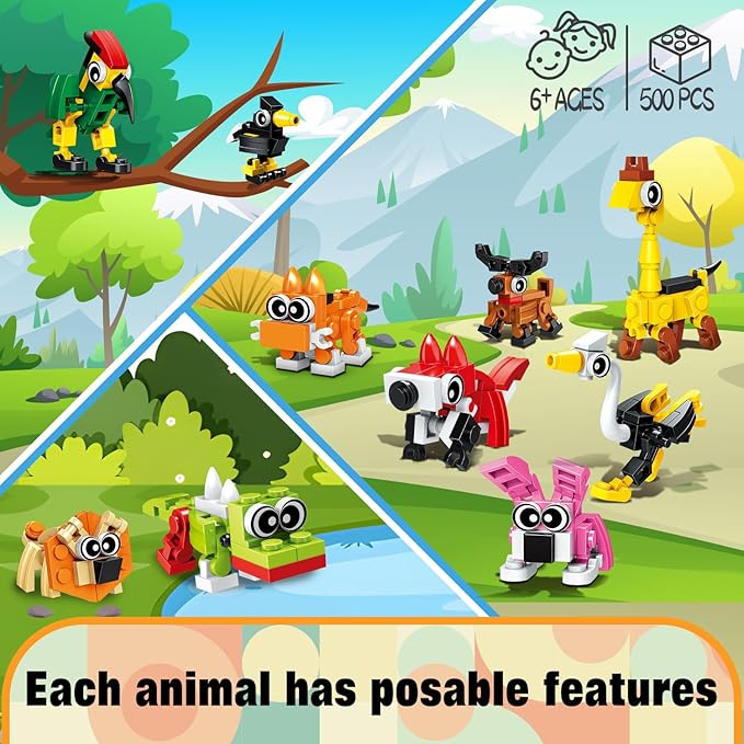 Party Favors for Kids- 30 Pack Animals Building Blocks Set, Goody Bags Stuffers, Small Toys for Kids Prizes, Christmas Birthday Party Favors Return Gifts for Boys Girls Age 6-8-12+