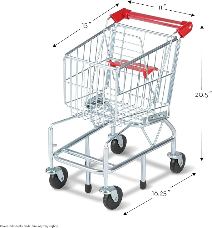 Melissa & Doug Toy Shopping Cart With Sturdy Metal Frame