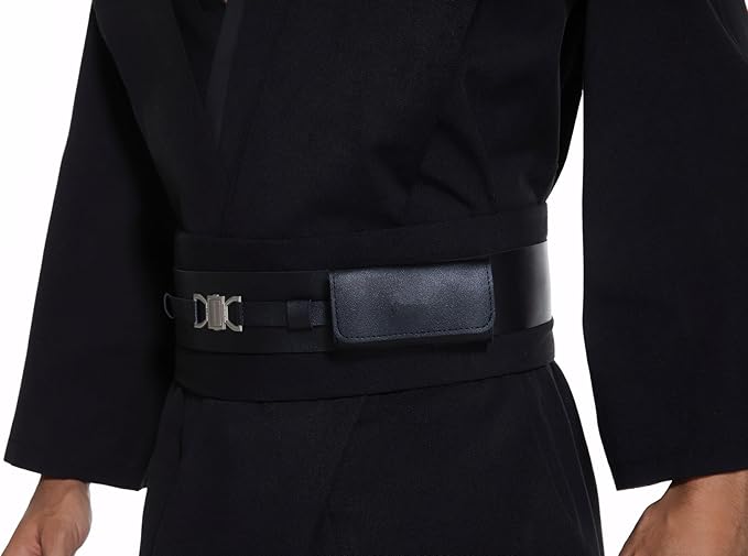 Men's Hooded Robe Tunic Cosplay Costume Knight Cloak Tunic Uniform Pants with Belt Full Set Halloween Outfits