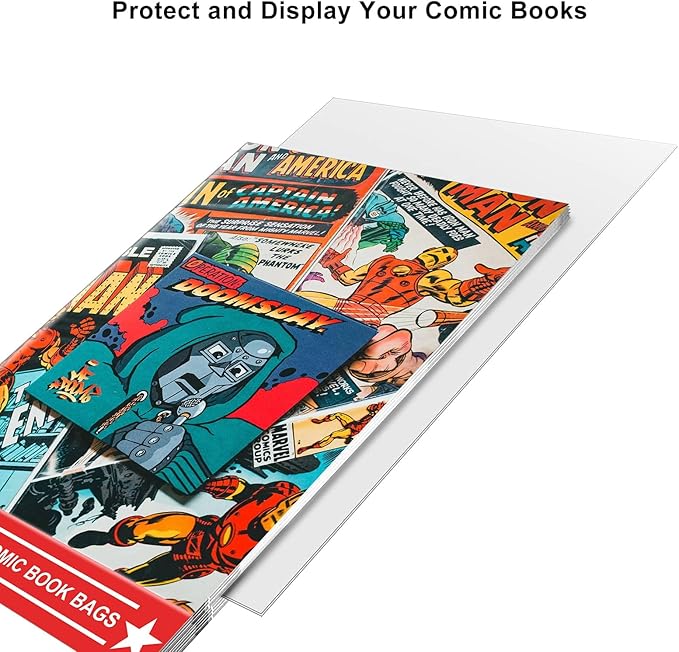 100ct Current Comic Bags and Boards - Reusable Boards, Bags 1 1/2" Flap, Clear Protector