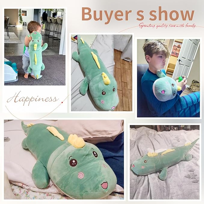 32" Giant Dinosaurs Plush Toy Pillow, Cute Dinosaur Stuffed Animals Doll, Soft Back Cushion Big Dinosaur Plushies, Gift for Kids Boys, Birthdays, Easter