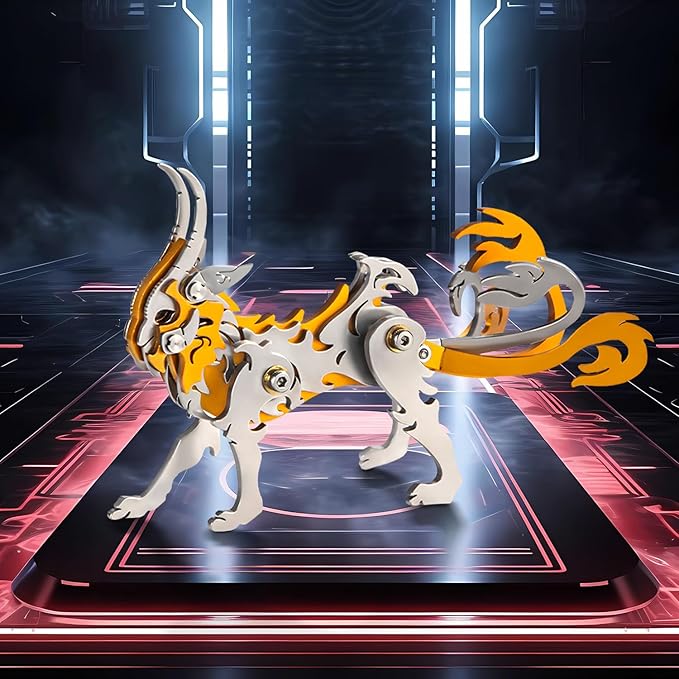 3D Metal Puzzles for Adults, Metal Model Kits for Adults, Zheng Mechanical 3D Puzzle Stainless Steel Ornaments for Men Women Art Craft Gifts Toys(Orange).