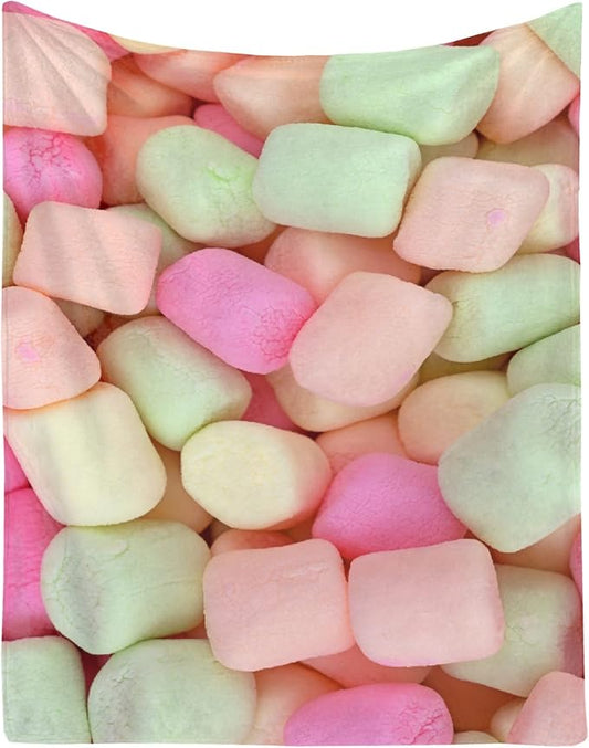 Marshmallow Candy Blanket Fleece Lightweight Throws Gift for Birthday Christmas Soft Flannel Blankets for All Season Bed Sofa Kid Size-40"x50"