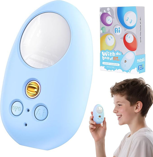 MAITU-AI Toy, AI Interactive Kids Toy with ChatGPT Endless Conversations, Real-Time Multilingual Interaction, Story & Learning Companion in Two Colors, Birthday Gift for Boys and Girls Ages 3-8, Blue