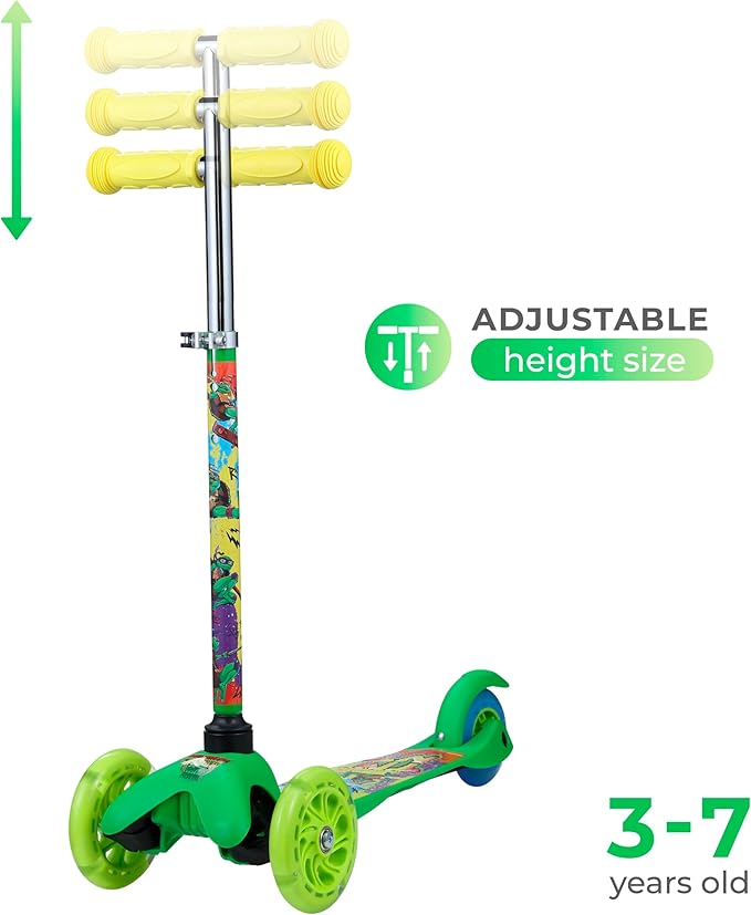 Self Balancing Kick Scooter with Light Up Wheels, Extra Wide Deck, 3 Wheel Platform, Foot Activated Brake, 75 lbs Limit, Kids & Toddlers Girls or Boys, for Ages 3 and Up
