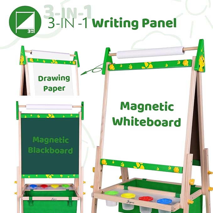 Joyooss Kids Art Easel, Double Sided with 98+ Accessories, Magnetic & Dry Erase Board for Ages 4-8