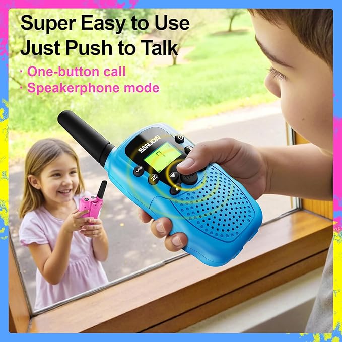 SANJOIN Walkie Talkies for Kids Toys for Boys Girls 4-6, 3 Miles Range Walkie Talkie to Camping, Outdoor 4 Year Old Girl Birthday Gifts for 3 4 5 6 7 Year Old Boy Girl Gifts Age 6-8