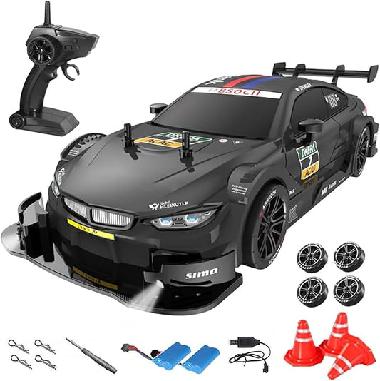 RC Drift Car, 1:16 Scale 4WD LED RC Car - 2.4GHz 40km/h High Speed Racing Sport Toy for Boys & Girls (Black)
