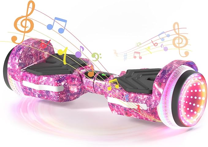 Scooter, Colorful LED Light-Up Wheels, Bluetooth Speakers and APP, Dual 250W Motors, 8.5 mph Max Speed & 8.5 Miles Max Range, Gifts for Kids Adults Girls Boys