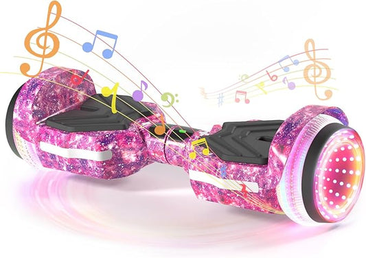 Scooter, Colorful LED Light-Up Wheels, Bluetooth Speakers and APP, Dual 250W Motors, 8.5 mph Max Speed & 8.5 Miles Max Range, Gifts for Kids Adults Girls Boys