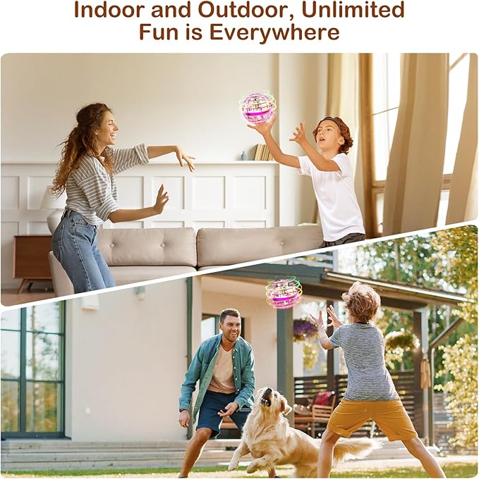 Flying Orb Ball 2024 Galaxy Cosmic Globe UFO Boomerang Hover Ball Galatic Fidget Spinner Mini Drone Cool Toys Birthday Gift Ideas for 6 7 8 9 10+ Year Old Boys Girls Teens Indoor Outdoor(Pink)