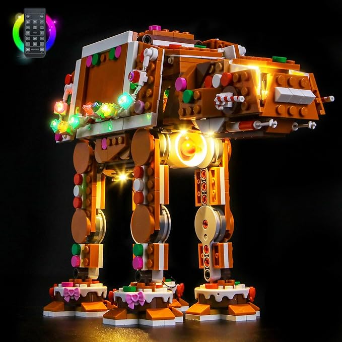 BrickBling LED Light Compatible with Lego Gingerbread at-at Walker, Holiday Décor Lights Compatible with Lego 40806, Christmas Lighting Kit-Excluding Model (RC Version Light)