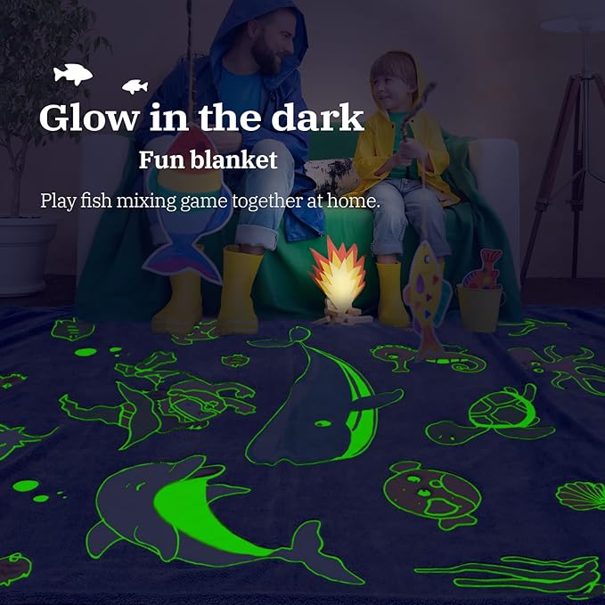 Fleece Blanket Throw Blue Toddler Boy Blankets Soft Plush Throw Blankets for Kids 50"x60"