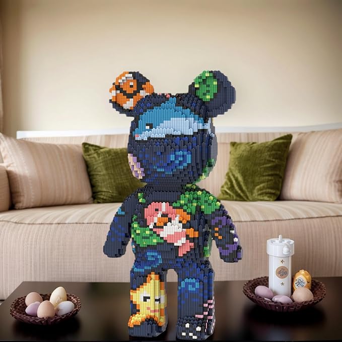 Bear Micro Mini Building Block Sets for Adults, No Compatible with Lego, Building Toys for Home & Office Decor, MOC 3D Creative Model Gifts for Christmas