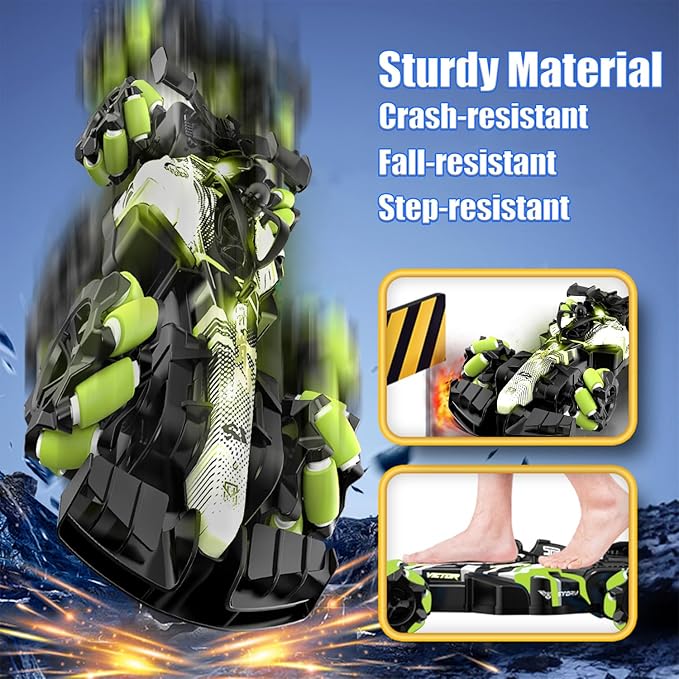 2.4GHz Gesture Sensing Remote Control Car - 360° Spin High Speed Drift F1 Formula Racing, with Spray, Music & Light, 2 Control Mode, Toy for Kids 8-12 Year Birthday Coolest Best Toy (Green)