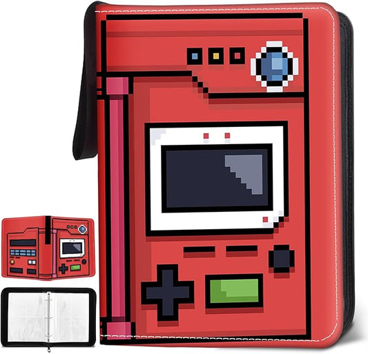 400 Pocket Game Card Binder, Trading Card Storage Album with 50 Durable 4-Pocket Pages, Game Design on Pocket Card Packs, Thanksgiving Christmas Birthday Gifts for Gamer Lover Collector's Album