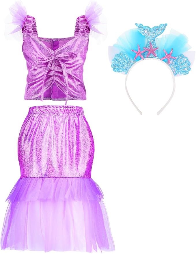 Princess Dress Up for Girls, Role Play Kids Dress up Clothes Gift Set Princess Toys for Little Girls Ages 3-8yrs Toddler Birthday Party