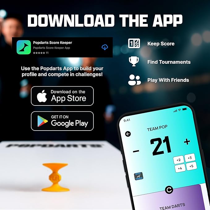 Popdarts PRO Pack Game Set (Halloween) - Indoor, Outdoor Suction Cup Throwing Game - Competition with a POP