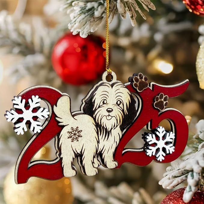 2025 Havanese Christmas Ornament – Wooden Dog Ornament for Tree, Cute Puppy Holiday Decoration, Personalized Pet Keepsake Gift for Women, Men, Kids, Dog Mom & Dad