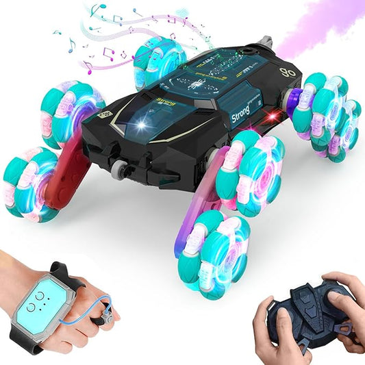 8WD Gesture Sensing Stunt Rc Cars Toys for Boys Age 6-13, Hand Remote Control Climbing Car, Toy for Kids 6 7 8 9 10 11 12+ Years Old Christmas Birthday Coolest Best Gift Ideas for Boy (Black)