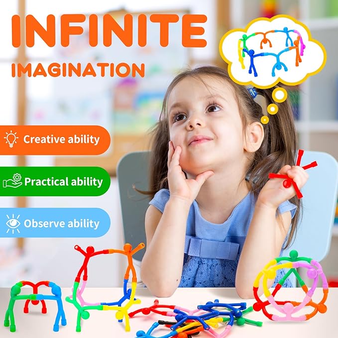 48Pcs Magnetic Toys, Magnet Men for Travel Toys, Fridge Magnets Funny, Cute Magnets for Kids and Adults, Magnetic People Colorful Mini Toys for Whiteboard, Refrigerator, Desk Decoration