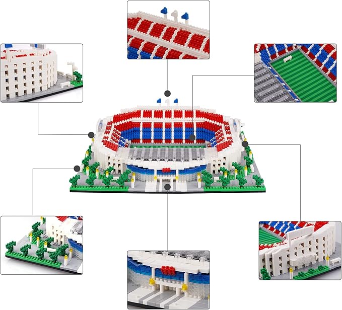 Micro Mini Blocks, Football Stadium Series Model Mini Building Blocks Architecture Model Building kit (Camp NOU)