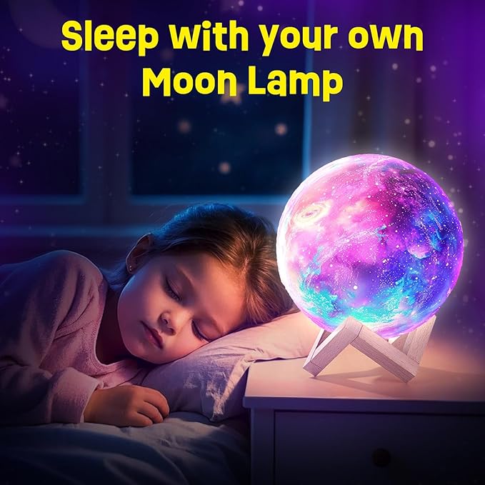 Paint Your Own Moon Lamp Kit, Cool Gifts DIY 3D Moon Night Light, Arts and Crafts for Kids Ages 8-12, Space Art Supplies Craft Kits, Girls Boy Birthday & Christmas Gifts Ages 3 4 5 6 7 8 9 10 11 12+