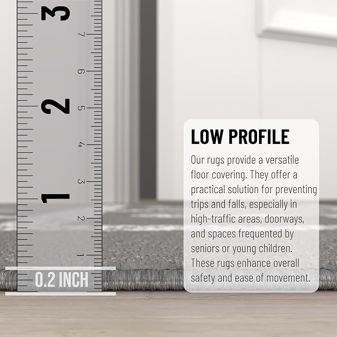 Ottomanson 2'7" x 6' Hopscotch Kids Rug - Play Mat for Playroom, Bedroom, Daycare & Classroom - Fun & Interactive Game Carpet - Durable and Non-Slip - Perfect for Learning & High-Traffic Areas, Gray