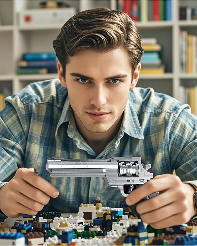 1:1 Revolver Building Blocks Gun Sets - 428 PCS Model Guns Collection Toy Building Bricks Sniper Set Shootable - Simulation Militarily Toy Lovers for Kids and Adults Gift