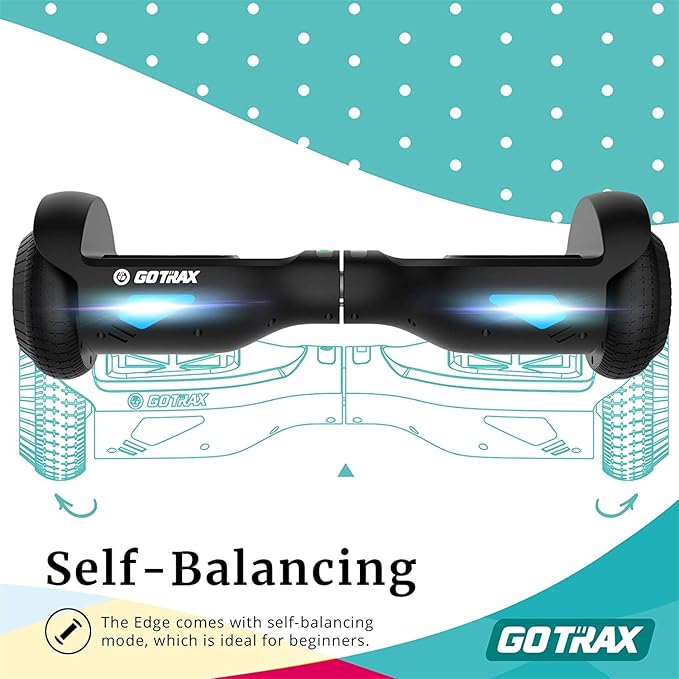 Gotrax Hoverboard with 6.5" LED Wheels & Headlight, Max 4/5 Miles Range, 6.2mph Power by Dual Brushless Motor, UL2272 Certified and 50.4Wh/65.52Wh Battery Self Balancing Scooters for 44-176lbs Kids
