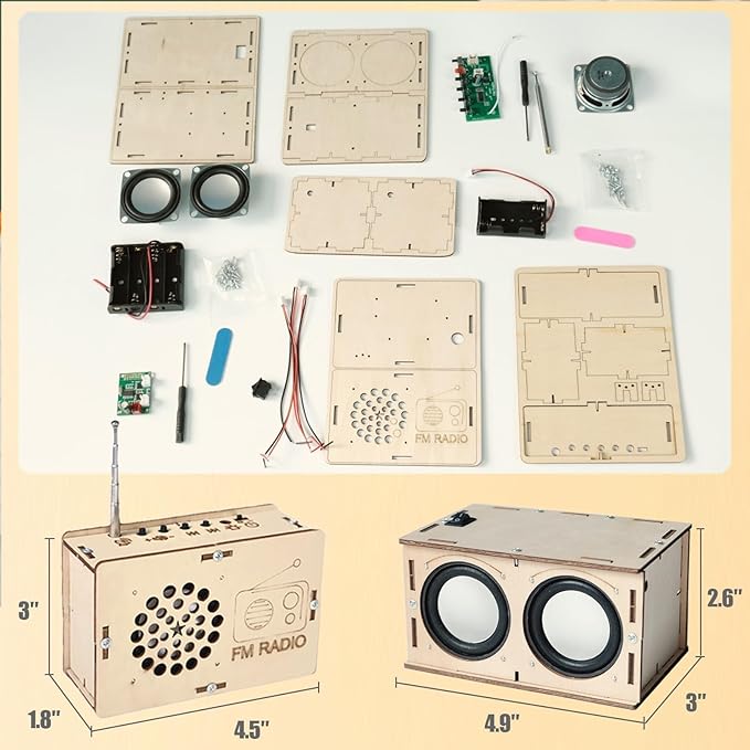 STEM Toys Building Kits for Kids Ages 8-12 14-16 Birthday Gifts for 9 10 11 12 13 14 15 Years Old Boys Girls Teens Bluetooth Speaker DIY FM Radio Science Experiments Engineering Circuits