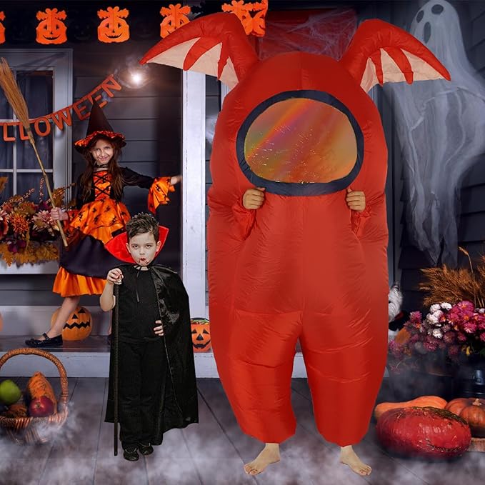 Astronaut costume inflatable costume Funny Halloween Spacesuit Party School Masquerade Game Fans with Bat Wings