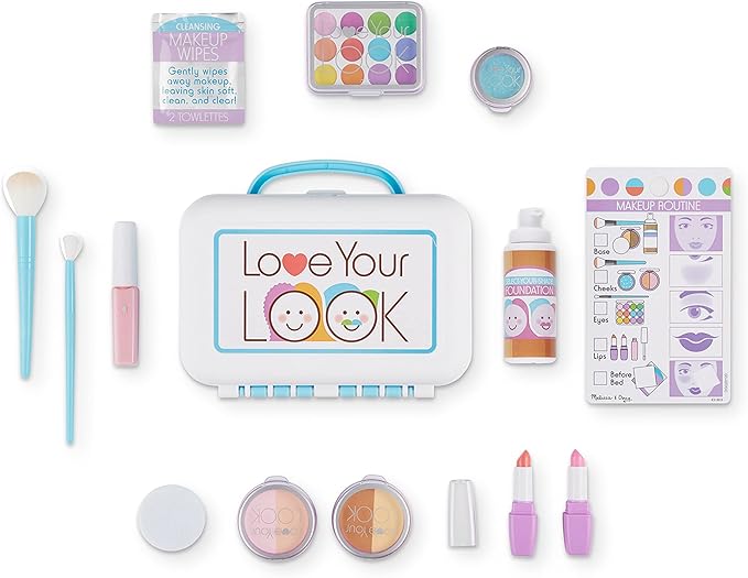 Melissa & Doug Love Your Look - Makeup Kit Play Set,16 pieces of pretend makeup
