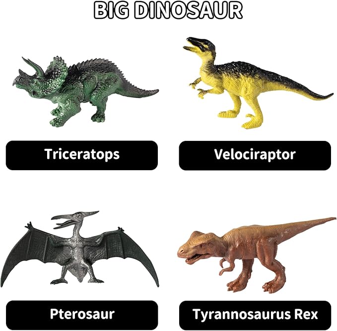 TEMI 25 in 1 Tyrannosaurus Kids Dinosaur Carrier Truck Set, Dinosaur Transport Car Toys for Kids 3-5 with Play Mat, 18 Dinosaur Figures, Eggs, Capture Dinosaurs Playset for 3 4 5 6 7+ Year Old