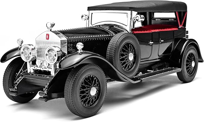 Model Car Kits Adults and Boys 1/24 Diecast Cars Phantom Generation Vintage Car Collectibles,Die Cast Metal Pull Back Cars with Lights and Sounds,Toy Cars for Boys Age 3-12（Black）